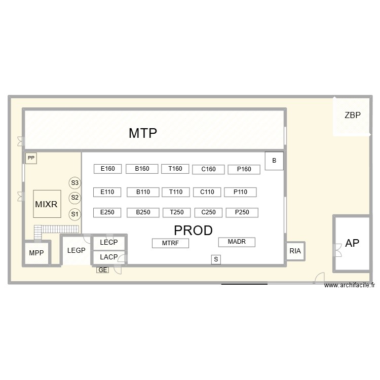 PRP01. Plan de 10 pièces et 1222 m2