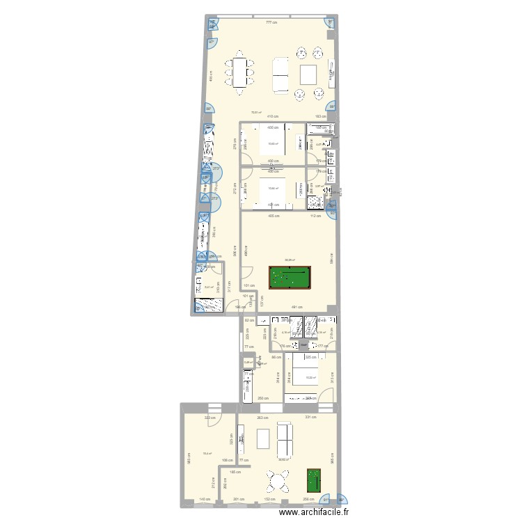 BASE St Denis V2. Plan de 19 pièces et 227 m2