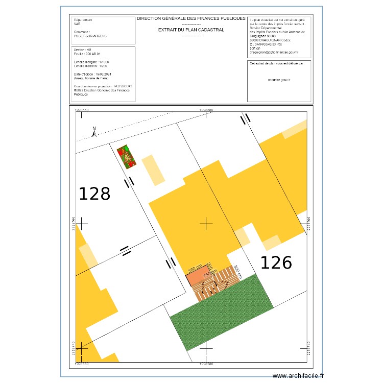 Plan de masse Puget projet. Plan de 0 pièce et 0 m2