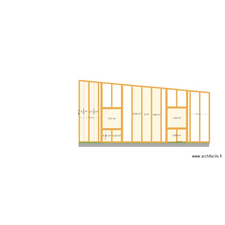 ossat. Plan de 10 pièces et 15 m2