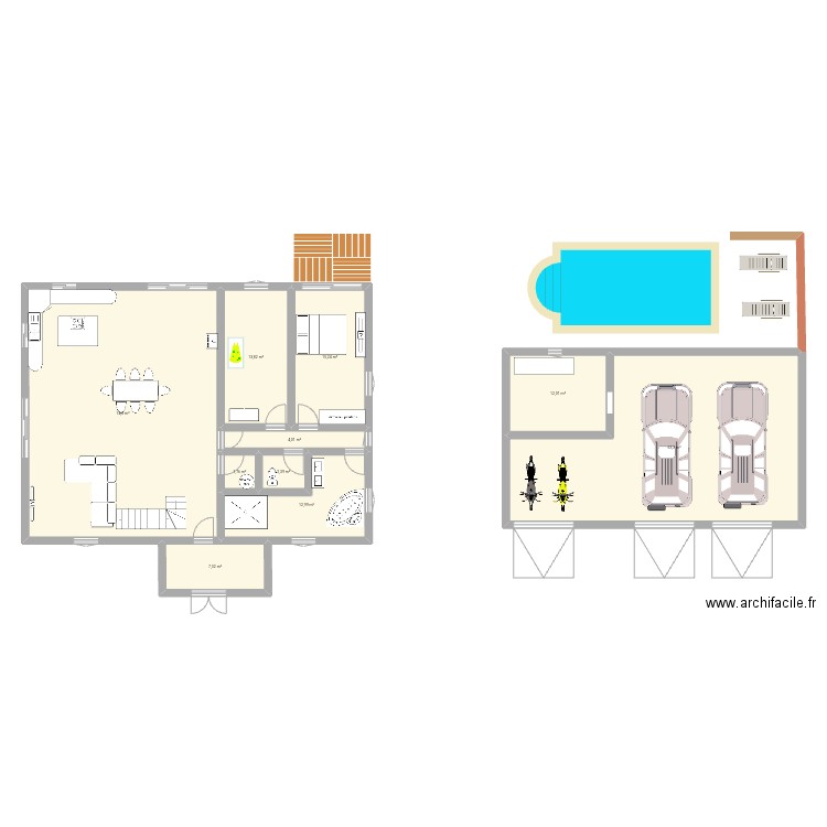 Futur maison. Plan de 10 pièces et 208 m2