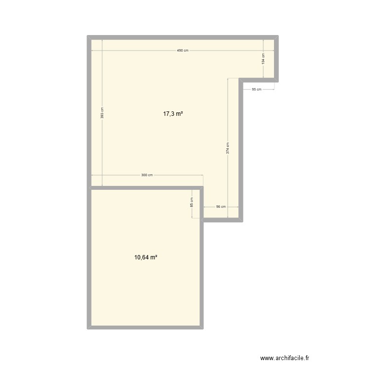 ST GEORGES ETAGE V2. Plan de 2 pièces et 28 m2