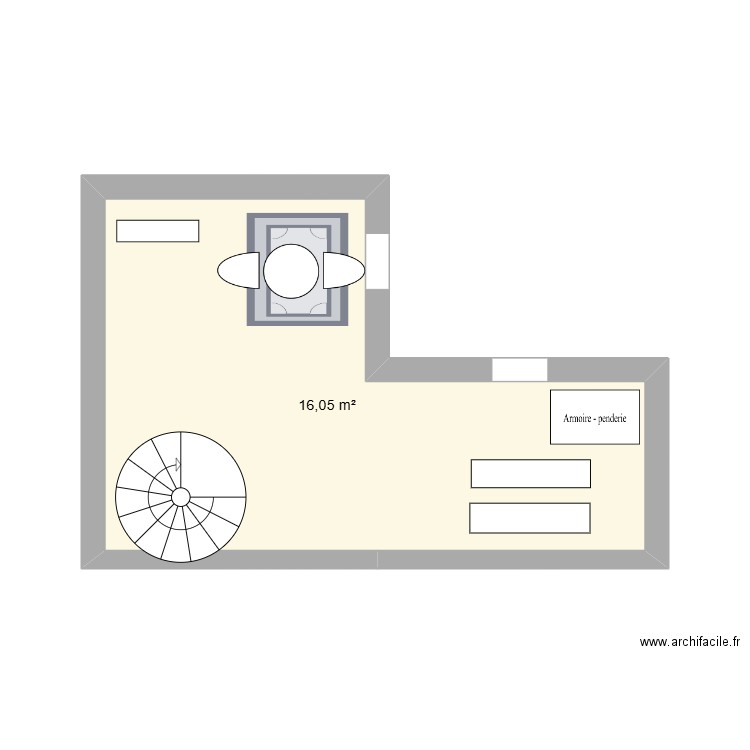 locaux infeim. Plan de 1 pièce et 16 m2