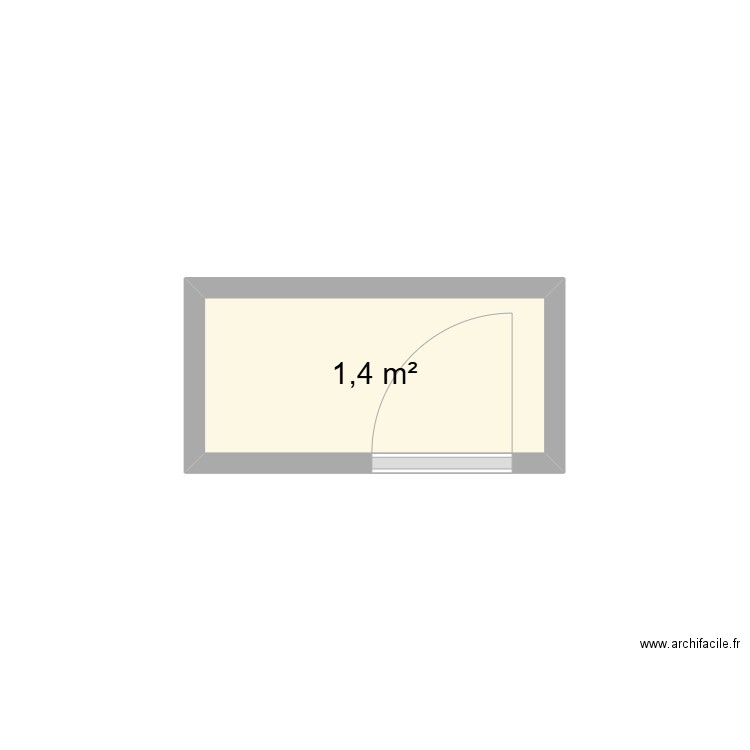 Toilette. Plan de 1 pièce et 1 m2