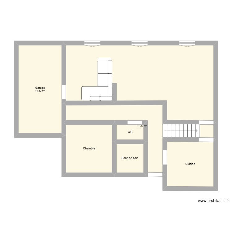 SALON. Plan de 7 pièces et 81 m2