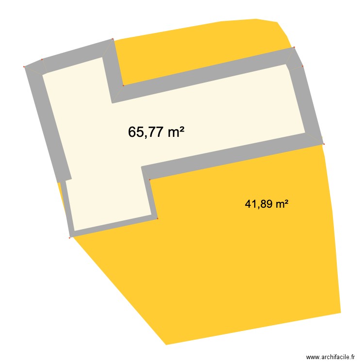 plan de base borné. Plan de 1 pièce et 66 m2