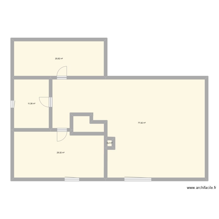 comble. Plan de 5 pièces et 139 m2