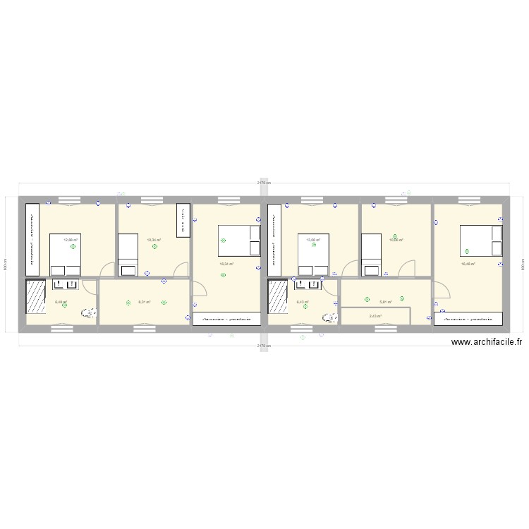 SCI LEMOINE MAYONNADE. Plan de 17 pièces et 222 m2