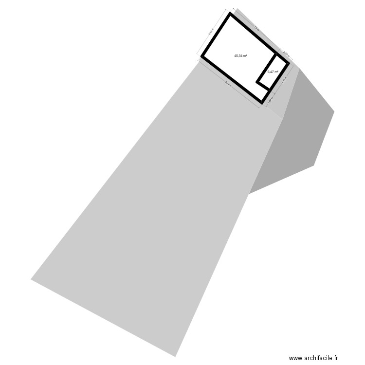 TERRAIN MONTPITOL . Plan de 2 pièces et 52 m2