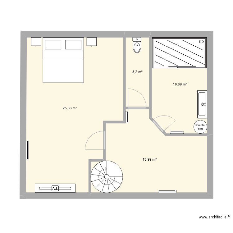 Chamigny 2. Plan de 4 pièces et 53 m2