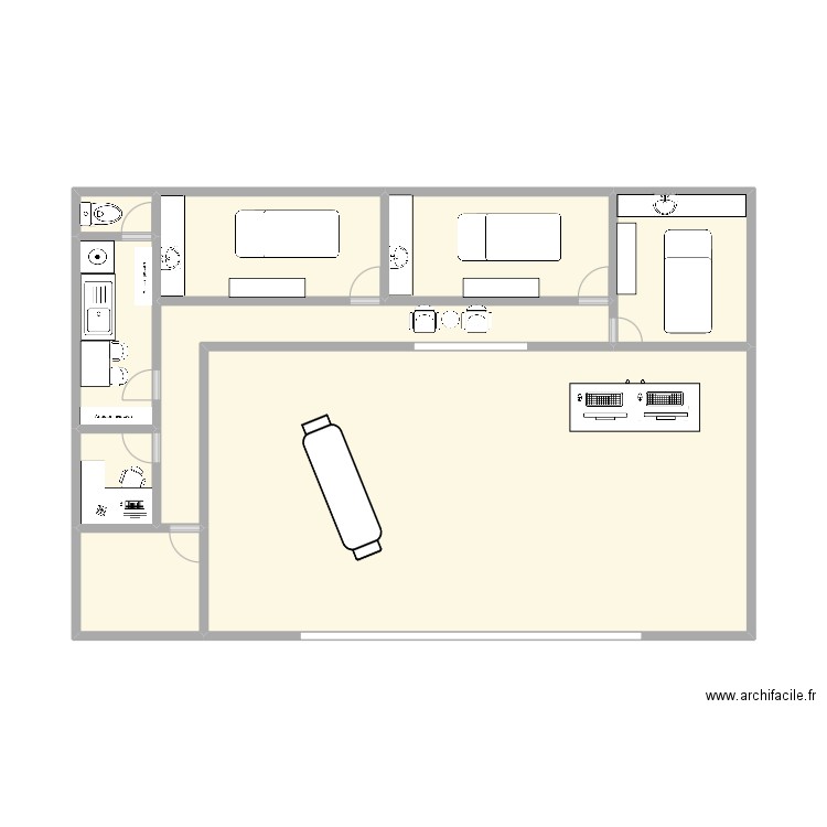 Plan yves rocher. Plan de 9 pièces et 48 m2