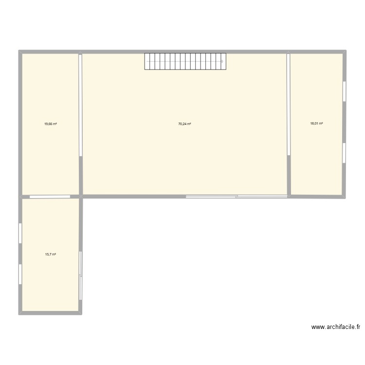 hangar 1. Plan de 4 pièces et 124 m2