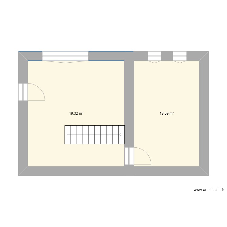 MAISON ETAGE 1. Plan de 2 pièces et 32 m2