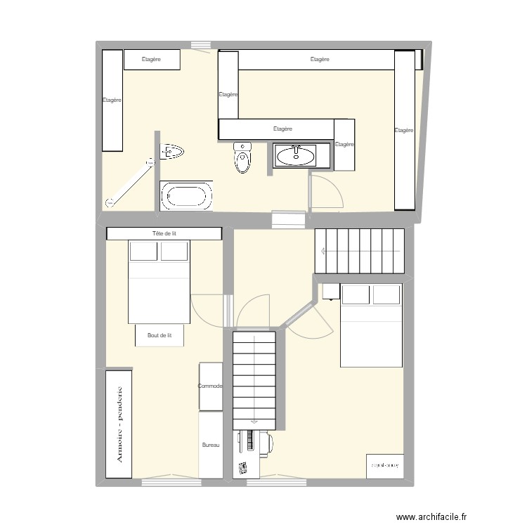 R+1 21_07_24. Plan de 4 pièces et 61 m2