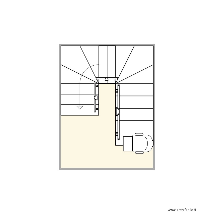 Castelli monte escalier. Plan de 1 pièce et 6 m2