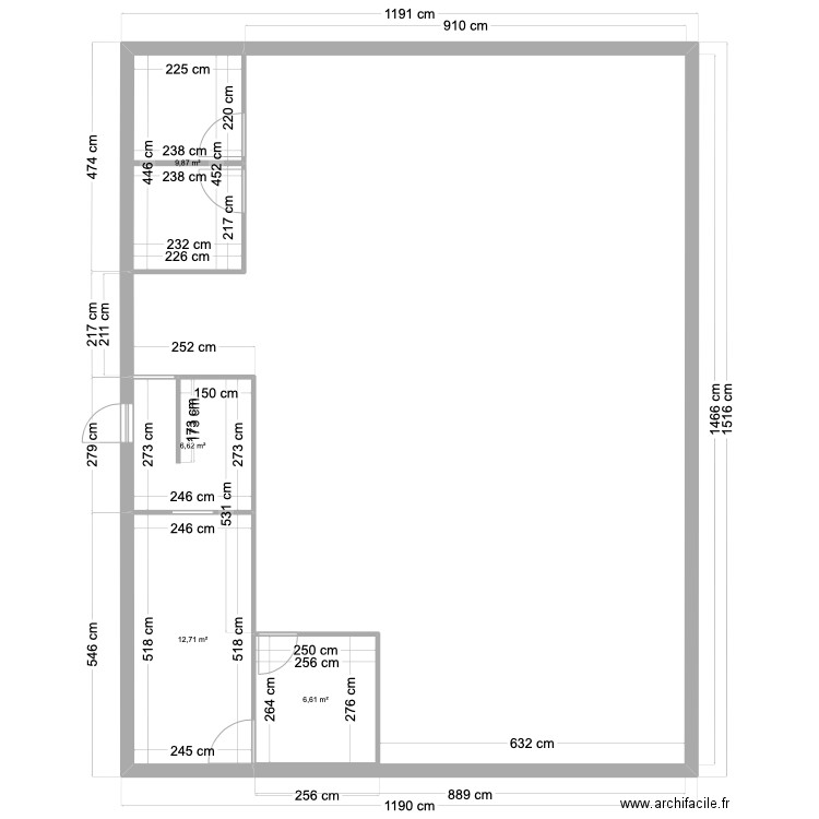 Projet Francky 1. Plan de 4 pièces et 36 m2