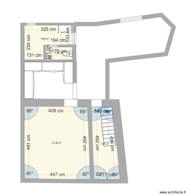 Plan PAISTEL. Plan de 4 pièces et 37 m2