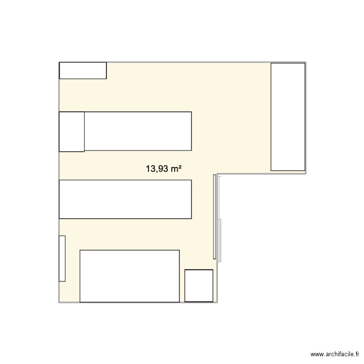 STUDIO. Plan de 1 pièce et 14 m2