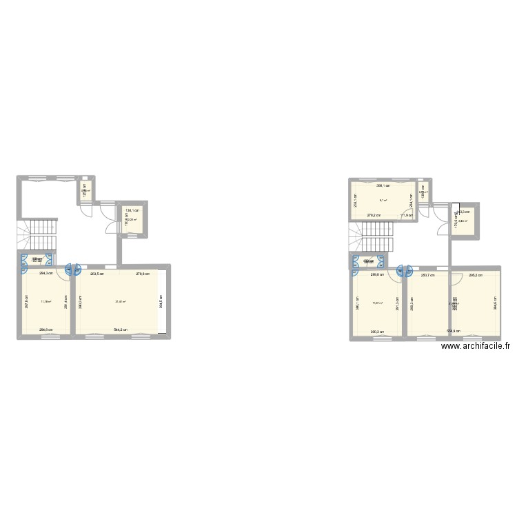 Poulet 3e. Plan de 11 pièces et 85 m2