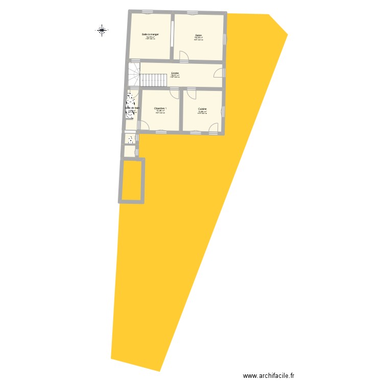 Maison Naomi. Plan de 16 pièces et 161 m2