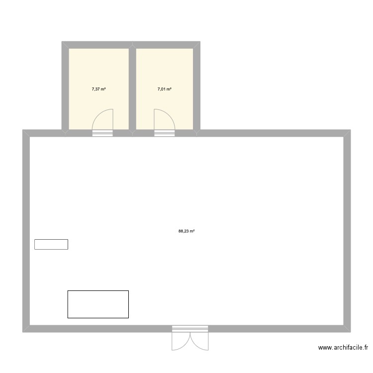 Marionnaud. Plan de 3 pièces et 103 m2