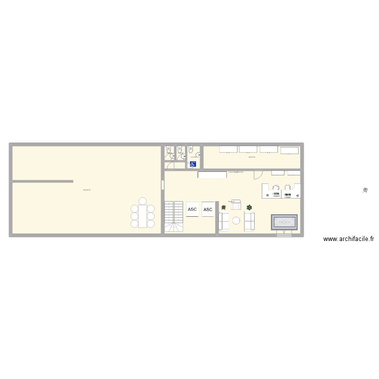 hotel. Plan de 6 pièces et 213 m2