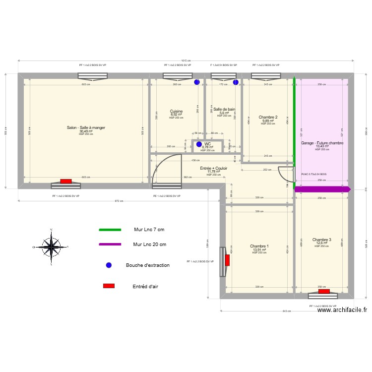 ML24017019. Plan de 9 pièces et 107 m2