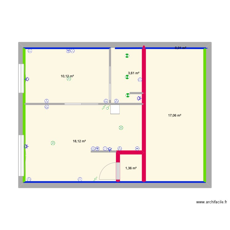 BARRAL elles. Plan de 6 pièces et 50 m2