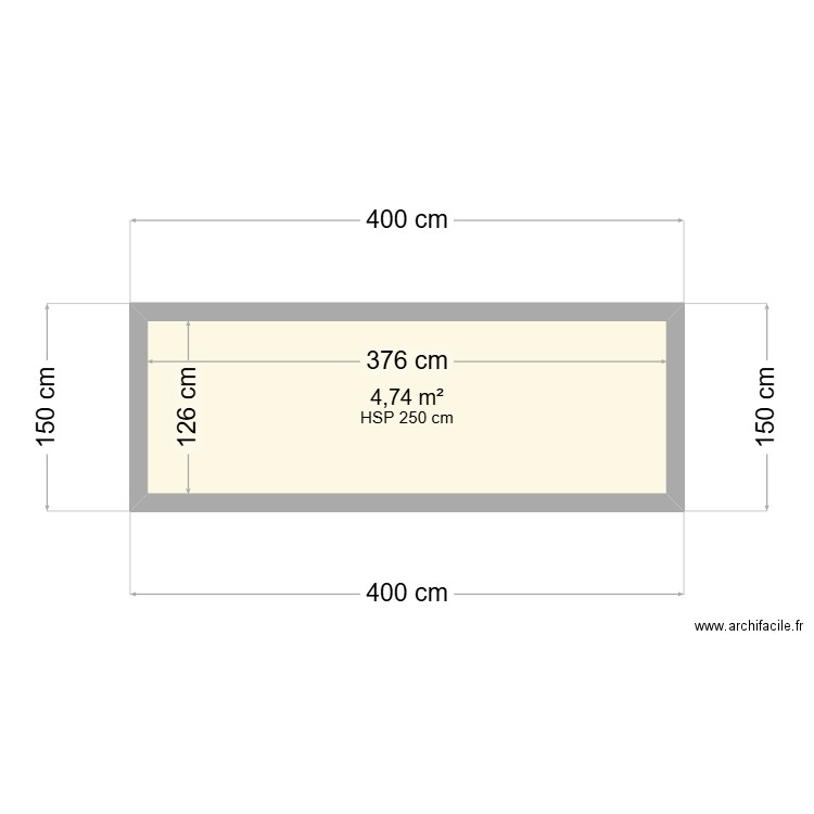 Poulailler. Plan de 1 pièce et 5 m2