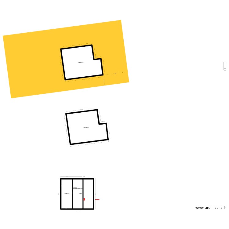 MAISON COMBLE. Plan de 4 pièces et 361 m2