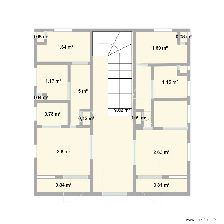 sophie. Plan de 16 pièces et 24 m2