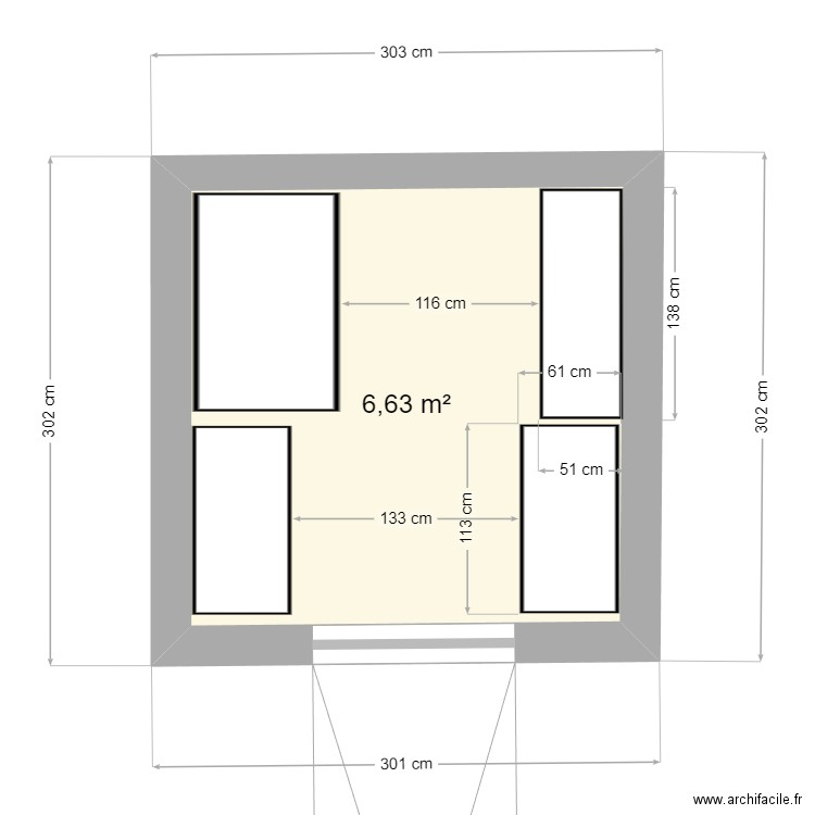 Garage. Plan de 1 pièce et 7 m2