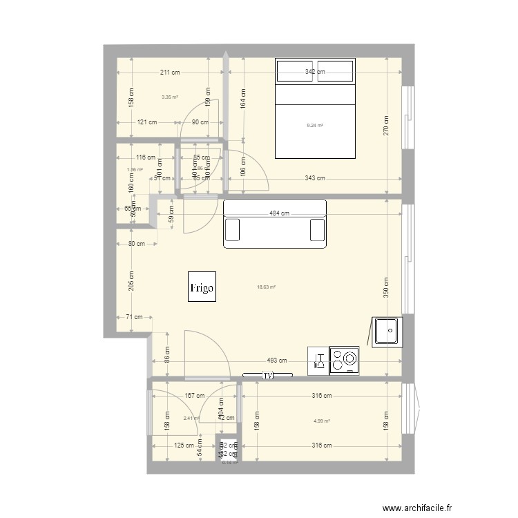 Cavalaire-Renov.1. Plan de 8 pièces et 41 m2