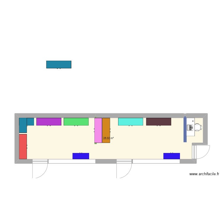 la crafterie 2. Plan de 1 pièce et 26 m2