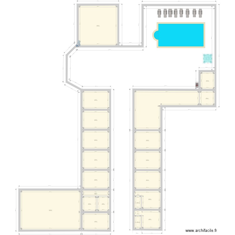 plan5. Plan de 22 pièces et 576 m2