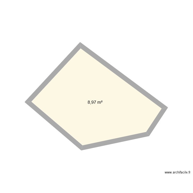 bassin. Plan de 1 pièce et 9 m2