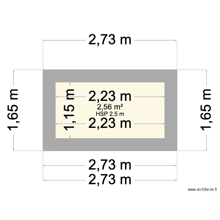 test. Plan de 1 pièce et 3 m2