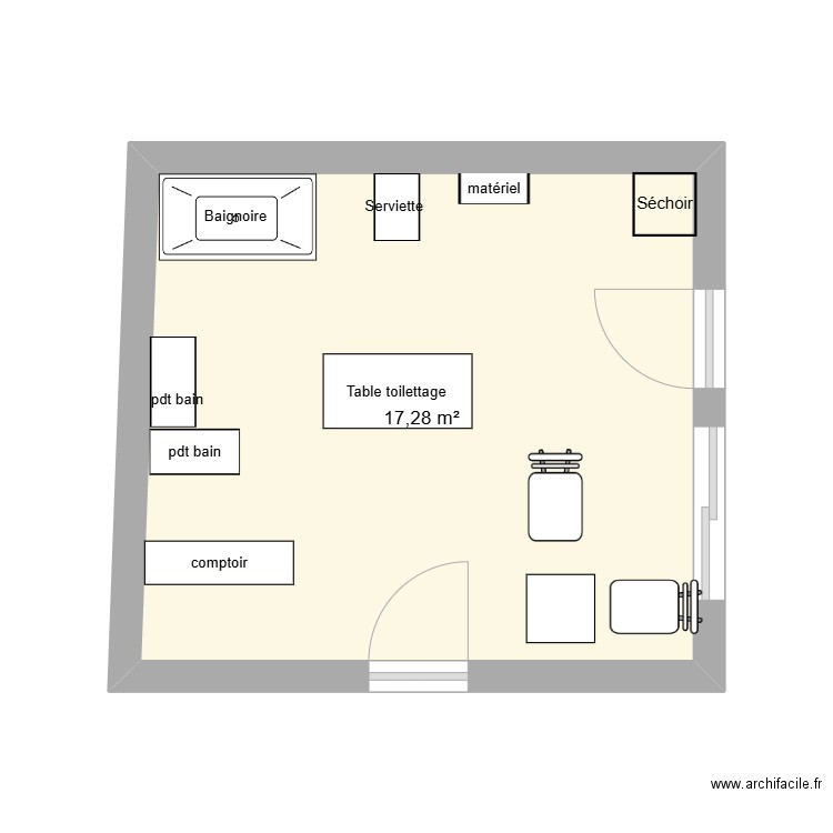 plan garage. Plan de 1 pièce et 17 m2