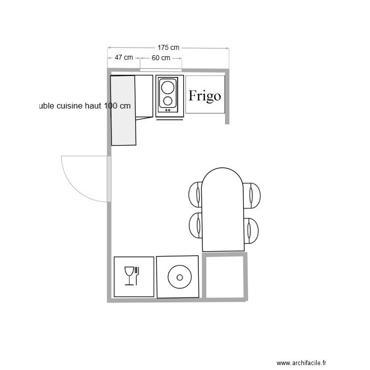 Amènagement petite cuisine. Plan de 0 pièce et 0 m2