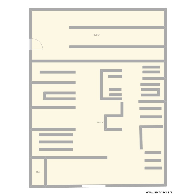 stag de 1er (1). Plan de 3 pièces et 248 m2