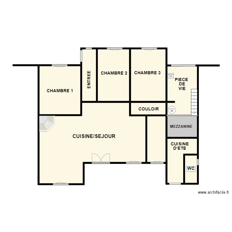 BUSSON. Plan de 11 pièces et 108 m2