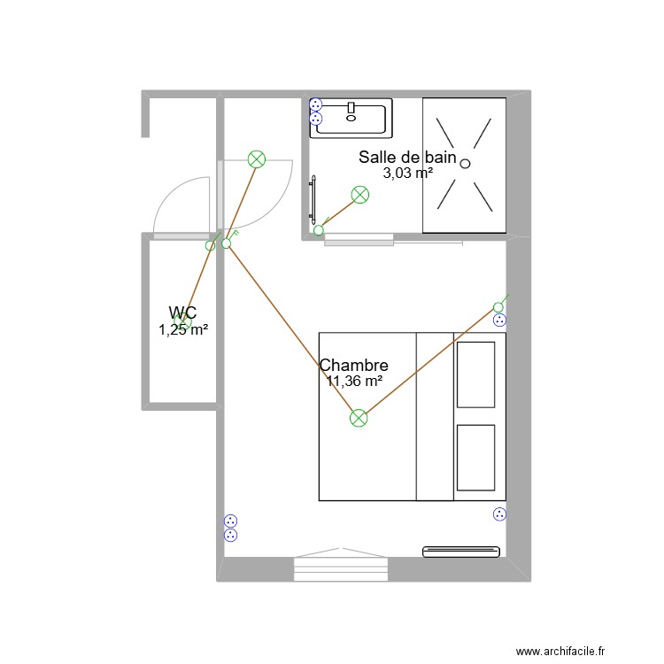 tvx sde. Plan de 3 pièces et 16 m2