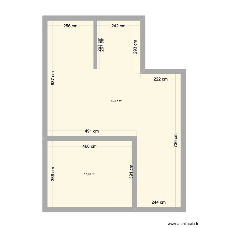 CT proposition 3. Plan de 2 pièces et 67 m2