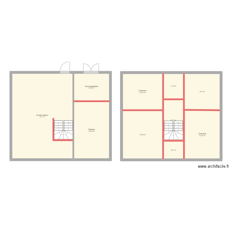 Maraichers Projete. Plan de 10 pièces et 135 m2