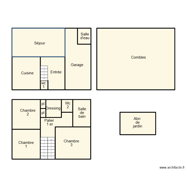 ERGUE GABERIC LESTER. Plan de 17 pièces et 101 m2