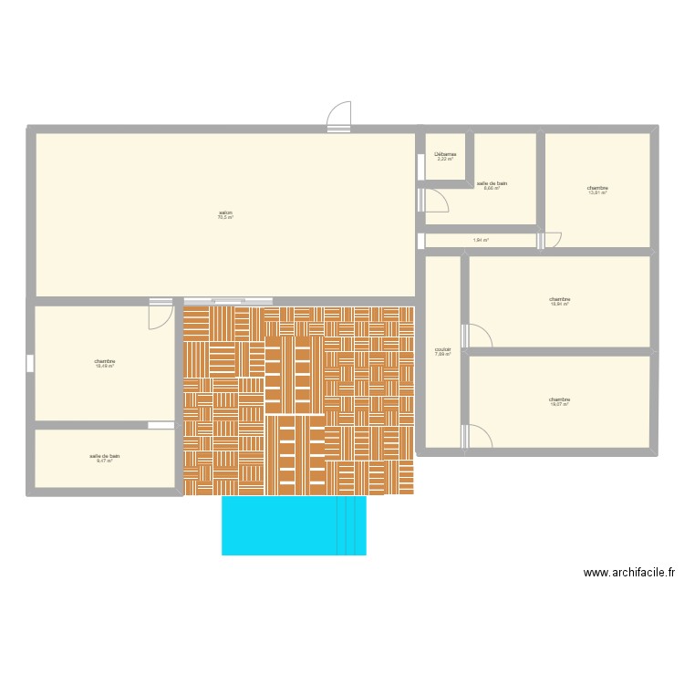 Maison JO&ED. Plan de 10 pièces et 171 m2