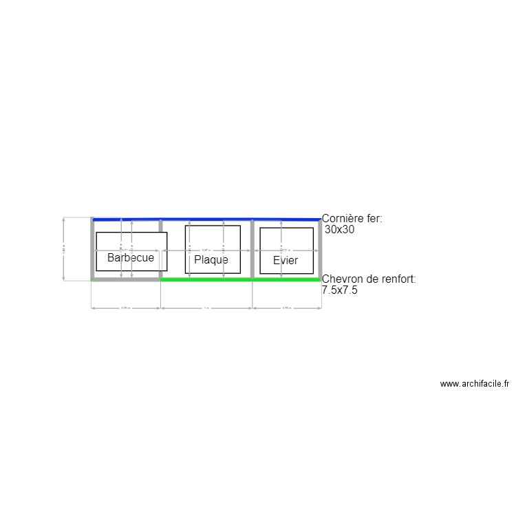 HINTENOCH. Plan de 2 pièces et 1 m2