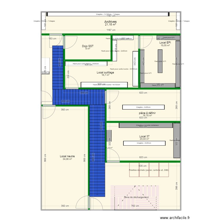 nouvelle agence3. Plan de 8 pièces et 186 m2