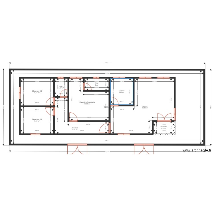 obambi plateau 2. Plan de 10 pièces et 233 m2