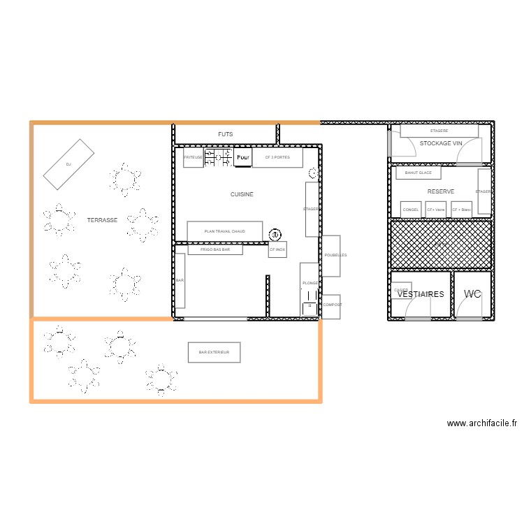 L'ENVERS. Plan de 9 pièces et 96 m2